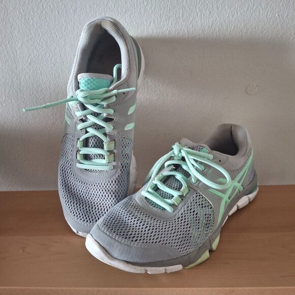 Asics Fluid Axis Gel Craze Running Shoes - Grey & Mint Green - Women's Size 8 - Picture 1 of 7